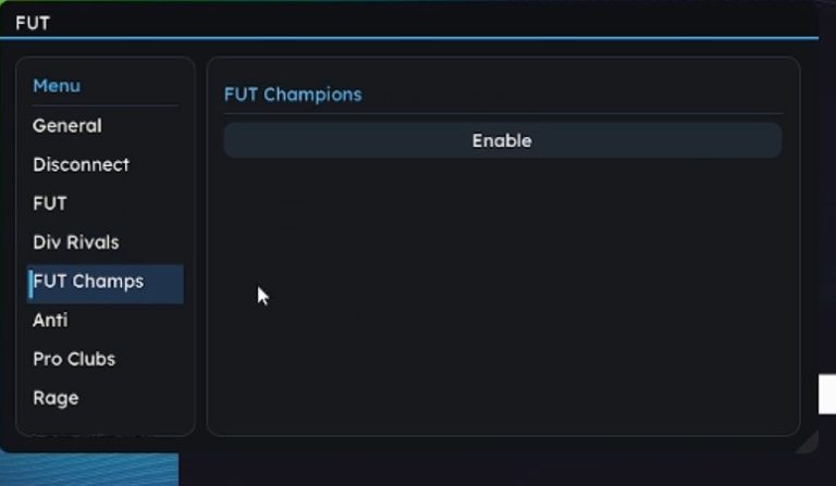 FC 26 hack overlay: FUT Champions enable panel